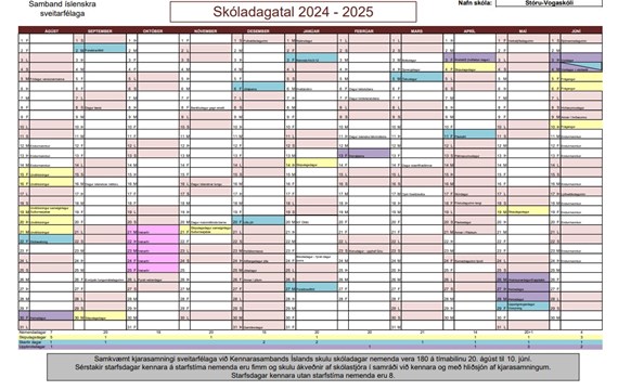 Skóladagatal 2024-2025