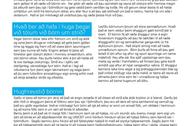 Að tala við börn um stríð