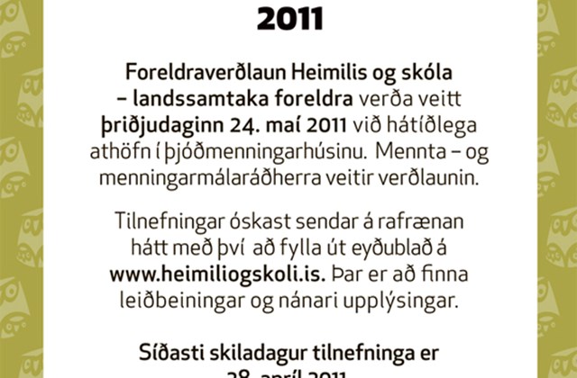 Fréttatilkynning frá Heimili og skóla
