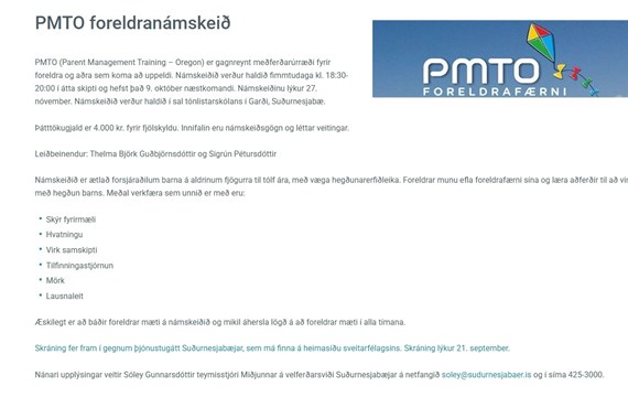 PMTO námskeið