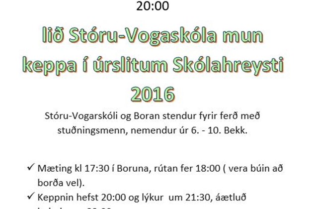 Skólahreysti 2016 - ÚRSLIT 20.apríl