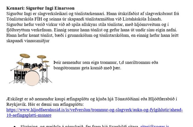 Tónlistarskóli Sveitafélagsins Voga kynnir