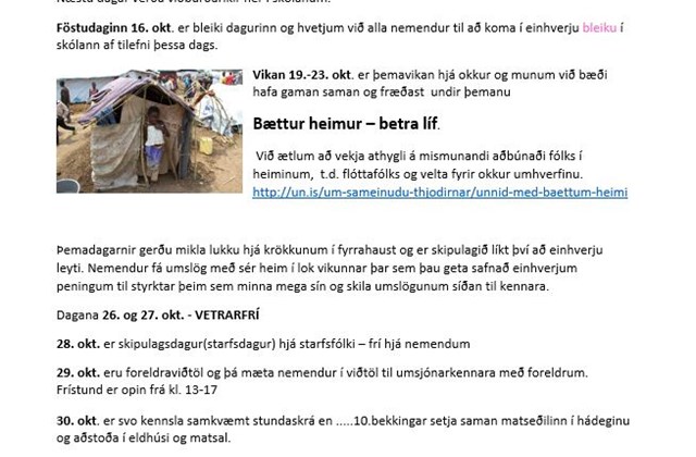 Viðburðaríkir dagar framundan í skólanum